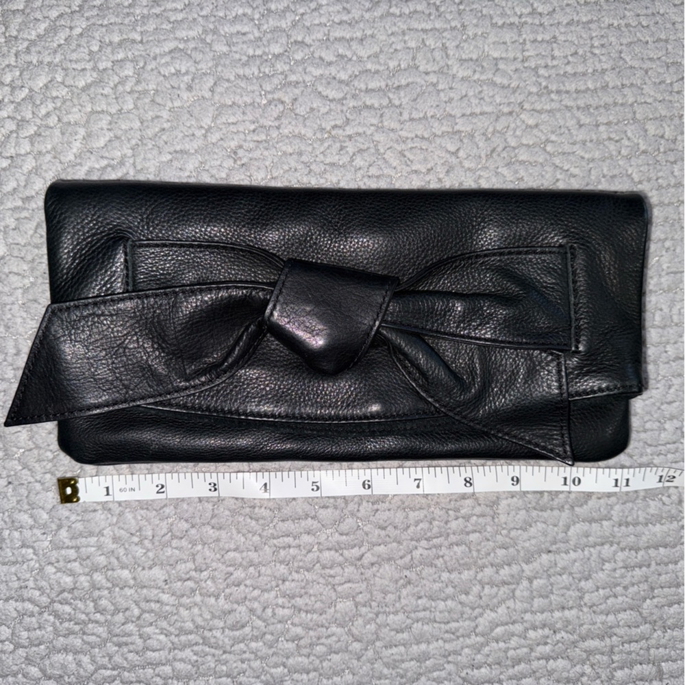 Elegant Black Leather Clutch